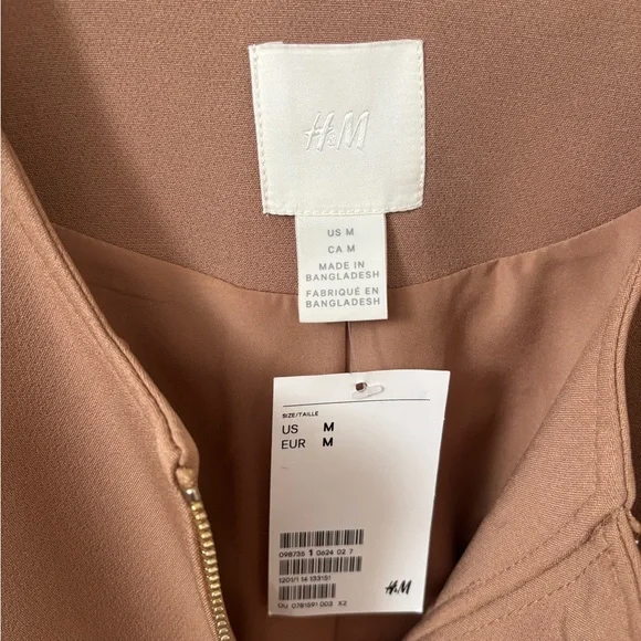 ✨ H&M Camel Zip Coat – Size M – NWT (New With Tags) ✨ - Picture 3 of 3